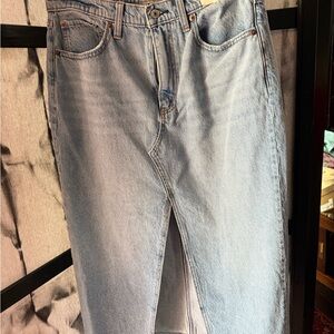 Light Blue Abercrombie Denim Skirt with Front Slit